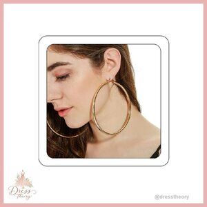 Large Gold Hoop Earrings 110mm/120mm Alloy Minimalist Fashion Jewelry